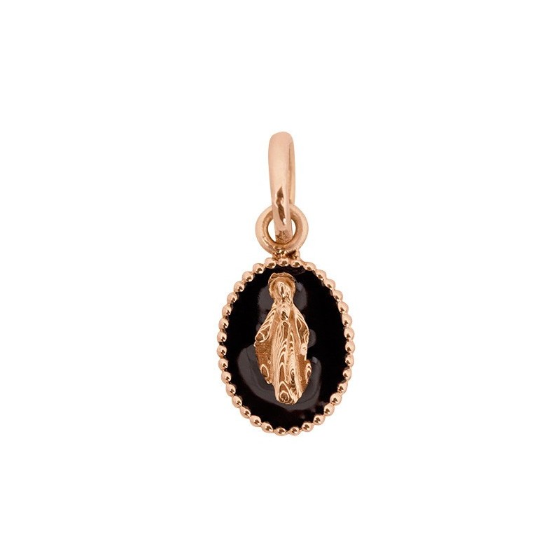 Pendentif Gigi Clozeau Madone or rose résine noire